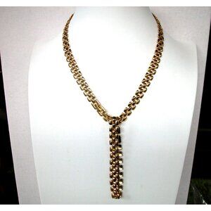 Vintage Gold Tone Double Link Necklace Choker Style & Bracelet